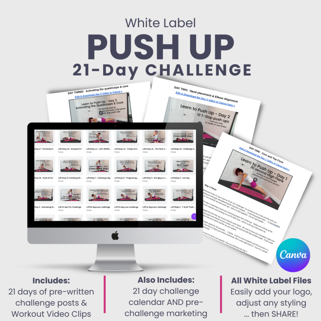 White label 21 day PUSH up challenge