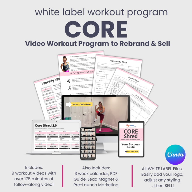 White Label CORE Workout Program + Challenge BUNDLE - Image 2