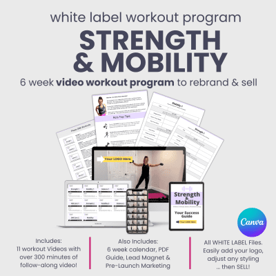 White Label STRENGTH & MOBILITY Workout Program + Burpee Challenge BUNDLE