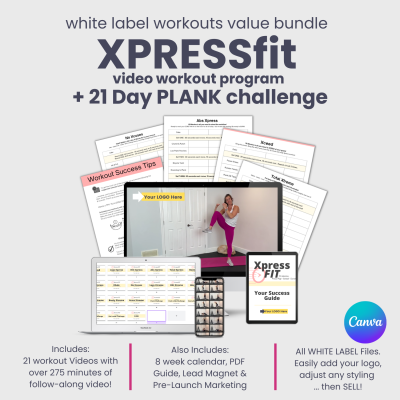 White Label XPRESSFIT Workout Program + PLANK Challenge Bundle Pack
