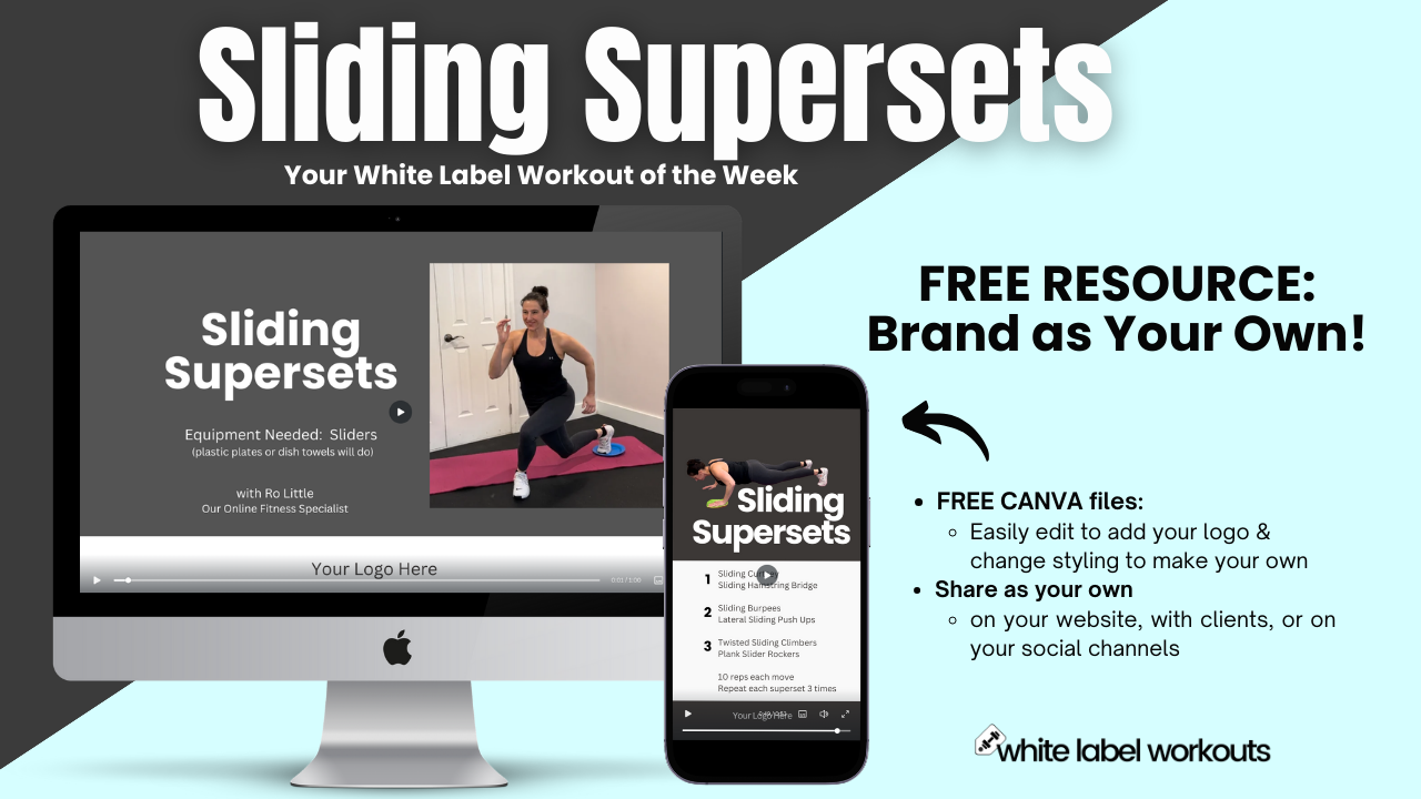 Read more about the article Sliding into 2024 with a SLIDING SUPERSETS workout as your white label workout of the week …