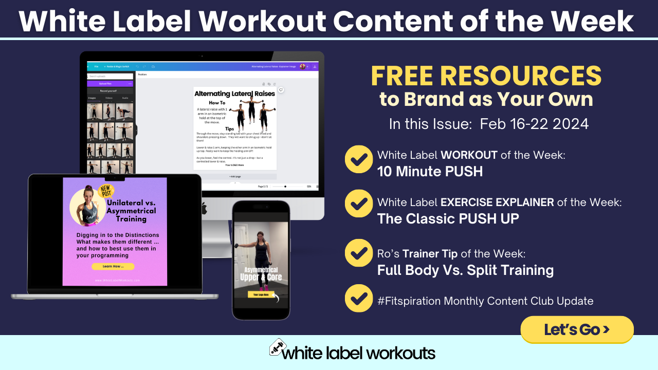 Read more about the article Your FREE Weekly White Label Workout Resources:  with a PUSH Focus