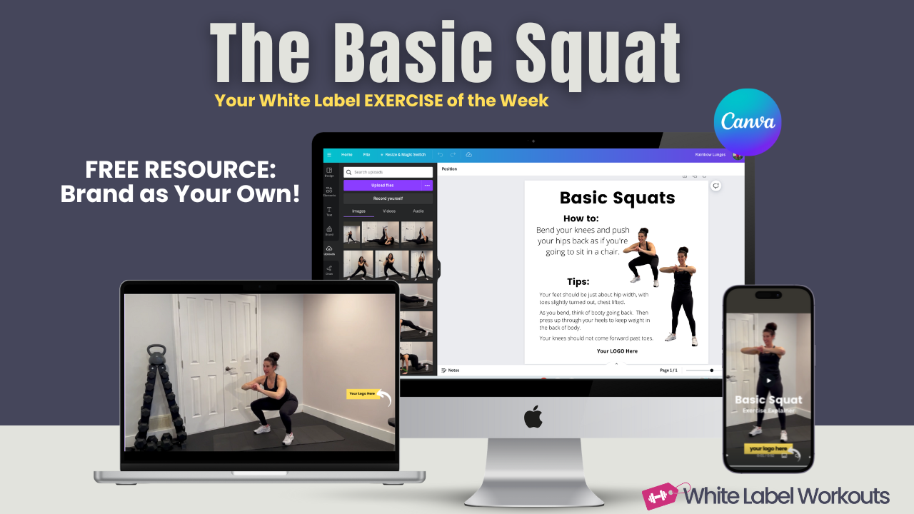 Read more about the article Squats:  Your White Label Exercise Explainer of the Week [FREE Resource]