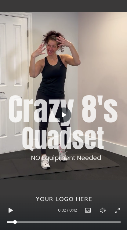 White label workout video of the week:  Crazy 8's quadset
