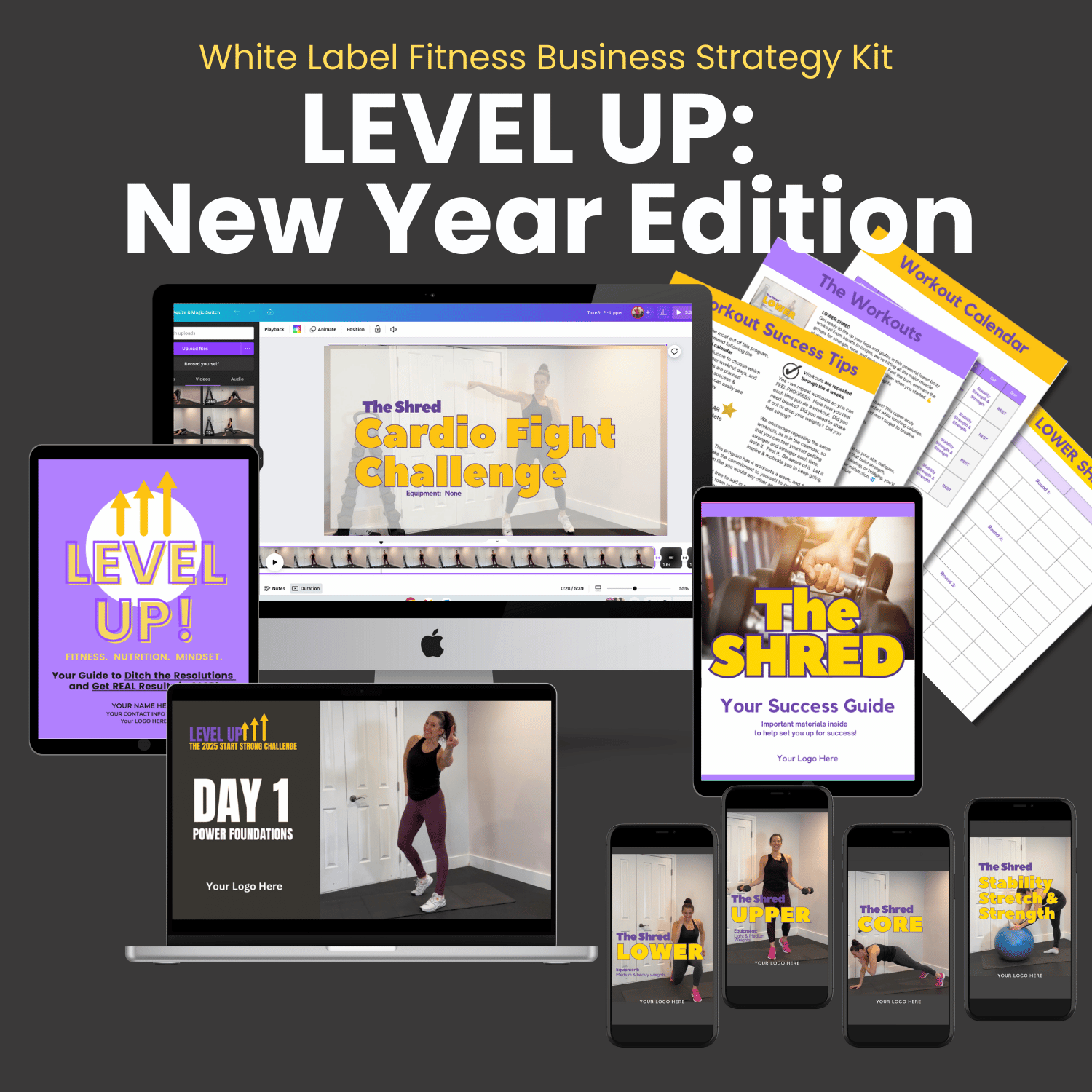 Level Up New Years White Label Fitness Content - Business Strategy Kit