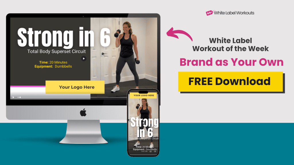 White label workouts of week - FREE fitness content - strong in 6 superset circuits.