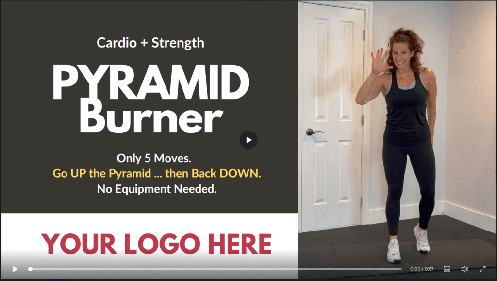 White label workout of the week:  FREE coach resource!  The pyramid burner (horizontal workout video)