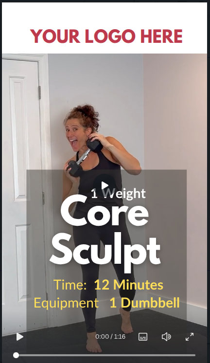 White Label Workout Video of the Week:  1-weight Core Sculpt!  FREE Coach Resource