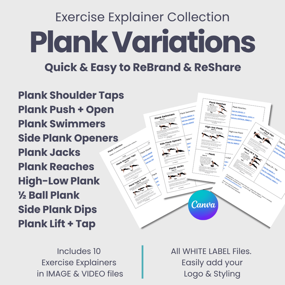 white label exercise explainer ... plank variations