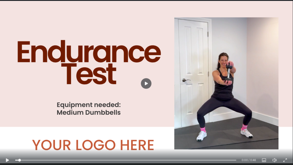white label workout video of the week:  endurance test (coach free resource)