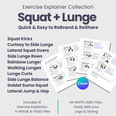 Squat + Lunge Variations: White Label Exercise Explainer Collection