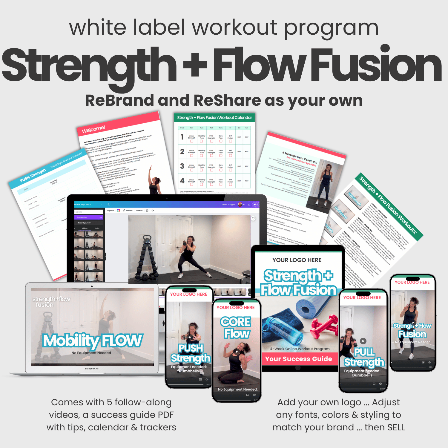 White Label Workout Video Program: Strength + Flow Fusion Content