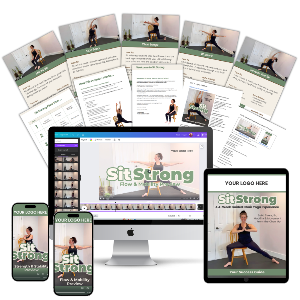 Sit Strong; White Label Chair Yoga Program